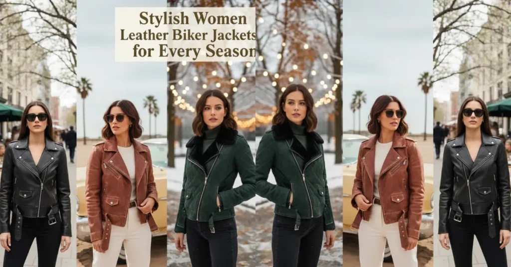 stylish women leather biker jackets for every season
